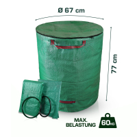 3er Set 272 L Gartensack mit Deckel verschließbar