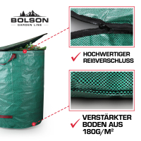 3er Set 272 L Gartensack mit Deckel verschließbar