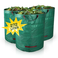 3er Set 272L Gartenabfallsack für Laub & Grünschnitt