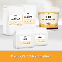 XXL Handabdruck Nachfüllset mit Alginat & Modellgips