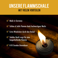 Flammschalen (4 Stück) mit 8-10 Stunden Brenndauer